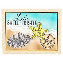 Diamond Press Let's Shell-ebrate Stamp, Die and Stencil Set