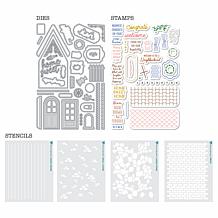 Diamond Press Welcome Home Stamp, Die & Stencil Kit