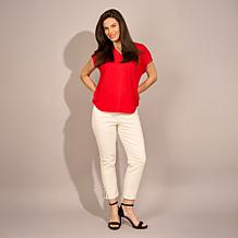 Diane Gilman Legacy Stretch Denim Studded Skinny Crop Jean