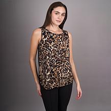 Diane Gilman Poly CDC Flutter Tank Top with Lace Trim Inset