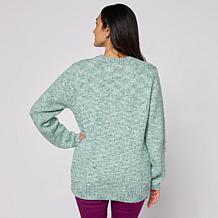 Diane Gilman Speckled Yarn Cable Knit Sweater