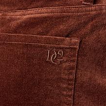 Diane Gilman Stretch Velveteen Slide Slit Midi Skirt