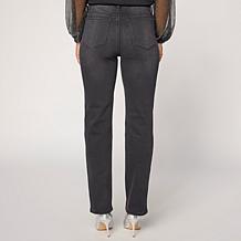 Diane Gilman Stud and Crystal Embellished Straight Leg Jean