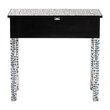Diata Coastal Console Table with Capiz Shell Design