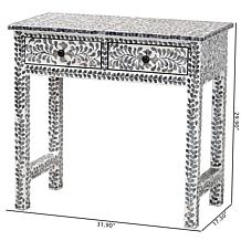 Diata Coastal Console Table with Capiz Shell Design