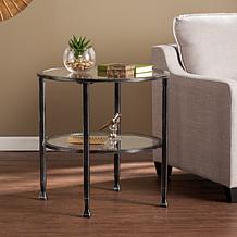 Dina Metal/Glass Round End Table - Black