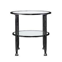 Dina Metal/Glass Round End Table - Black