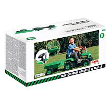 Dolu Toys Pedal Operated Big Green Tractor With Trailer