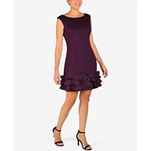 donna ricco ruffle hem dress