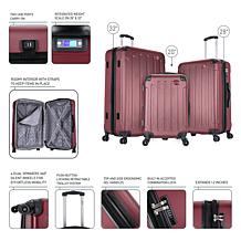 DUKAP Intely Smart 3-Piece Hardside Spinner Luggage Set with TSA Lock