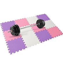 Easy Playhouse 12 Soft Foam Pink,Purple,White Floor Puzzle Tiles