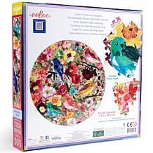 eeBoo Birds and Blossoms 500-Piece Round Puzzle