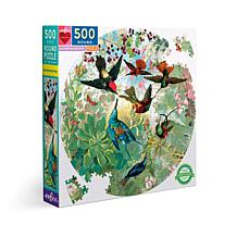 eeBoo Piece and Love Hummingbird 500-Piece Round Puzzle