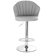 Elama 2-Piece Shell Back Faux Leather Adjustable Bar Stool with Base