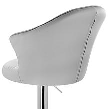 Elama 2-Piece Shell Back Faux Leather Adjustable Bar Stool with Base