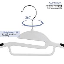 Elama Home 50-Piece Non Slip Hanger Set w/ U-slide in White and Black