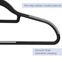 Elama Home 50-Piece Plastic Non Slip Hanger Set in Black and Gray