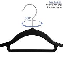Elama Home 50-Piece Plastic Non Slip Hanger Set in Black and Gray