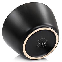 Elama Paul 6-Piece Stoneware Bowl Set in Matte Black with Gold Rim