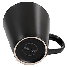 Elama Paul 6-Piece Stoneware Mug Set in Matte Black with Gold Rim