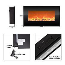 Electric Fireplace- Wall Mount with 13 Backlight Colors 31 quot; (B...