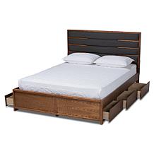 Elin Fabric Upholstered Wood Queen Size Platform Storage Bed