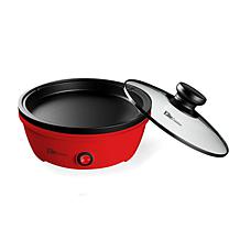 Elite Cuisine 8.5" Red Round Personal Skillet with Glass Lid