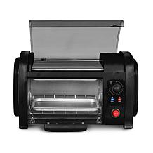 Elite Cuisine Black Hot Dog Roller and Toaster Oven