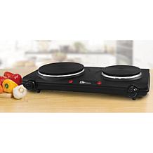 Elite Cuisine Electric Double Cast Burner Hot Plate