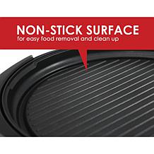 Elite Gourmet 14" Round Indoor Grill with Glass Lid