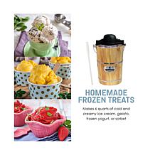 Elite Gourmet 6-Qt. Old Fashioned Pine Bucket Electric Ice Cream Maker