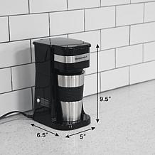 Elite Gourmet Single Serve Personal Coffee Maker with Travel Mug