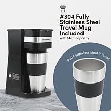 Elite Gourmet Single Serve Personal Coffee Maker with Travel Mug