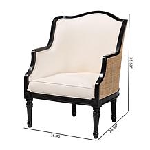 Elizette Traditional French Accent Chair with Rattan Accents