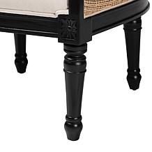 Elizette Traditional French Accent Chair with Rattan Accents