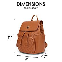 ELLE Compass 10L Vegan Leather Monogram Mini Backpack