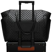 ELLE Compass 32L Vegan Leather Monogram Weekender Duffel Bag