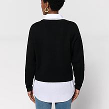 Elle Live Get the Look Twofer Mixed Media Sweater