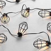 Ellina 10-Light Black Outdoor String Lighting, 120"