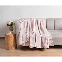 Emryn House 100% Cotton Jacquard Stripe Blanket