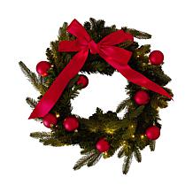 Emryn House 24" Pre-Decorated Illuminated Wreath