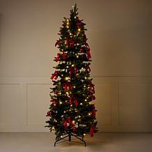 Emryn House 7' Pre-Decorated Illuminated Pop-Up Tree