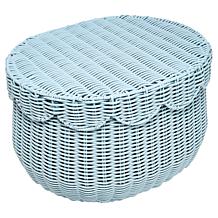 Emryn House PE Rattan Storage Baskets with Lids - Set of 2