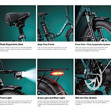 Engwe by Z-Edge Folding 750W Low-Step E-Bike w/Pedal Assist & Extras