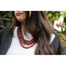 Faire Collection Waterfall Multi-Strand Beaded Necklace