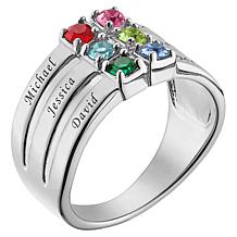 Family Name Crystal Birthstone Ring