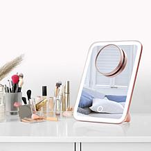 Fancii Aura Go Tri-Color Rose Gold LED Lighted Travel Vanity Mirror