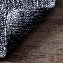 Farmhouse Jute Area Black Rug