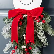 Festive Snowman Door Decoration 25" H x 12.25" L