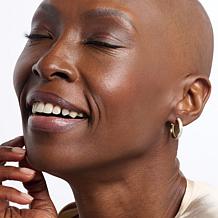 Fiorenza 0.75" Stardust Gold-Plated Hoop Earrings